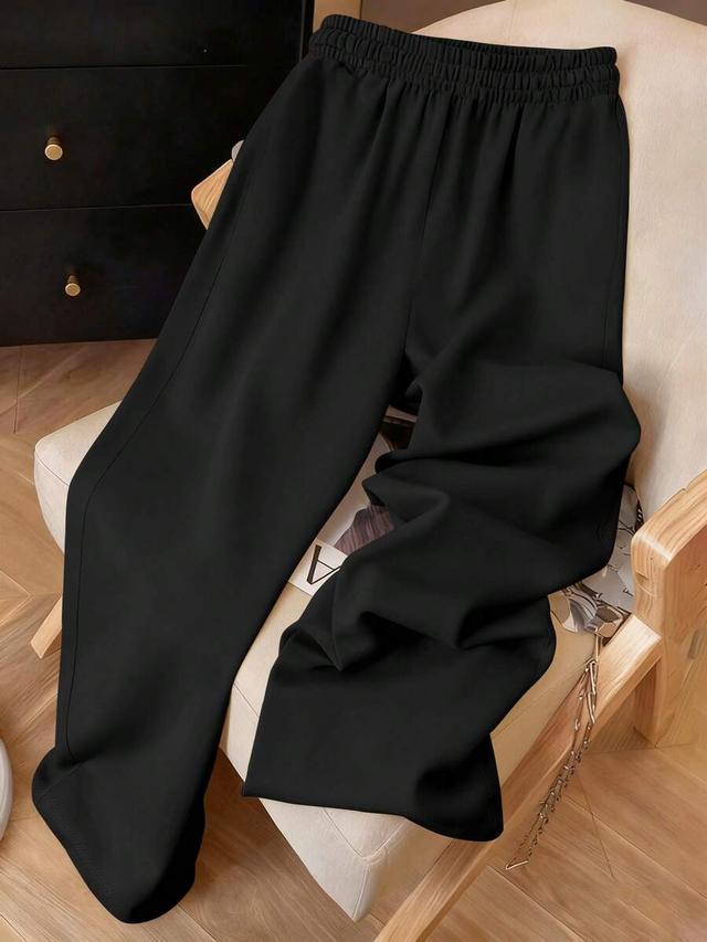 black floral print drawstring waist casual sweatpants