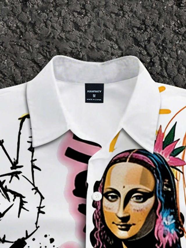 white graffiti print oversized short sleeve shirt