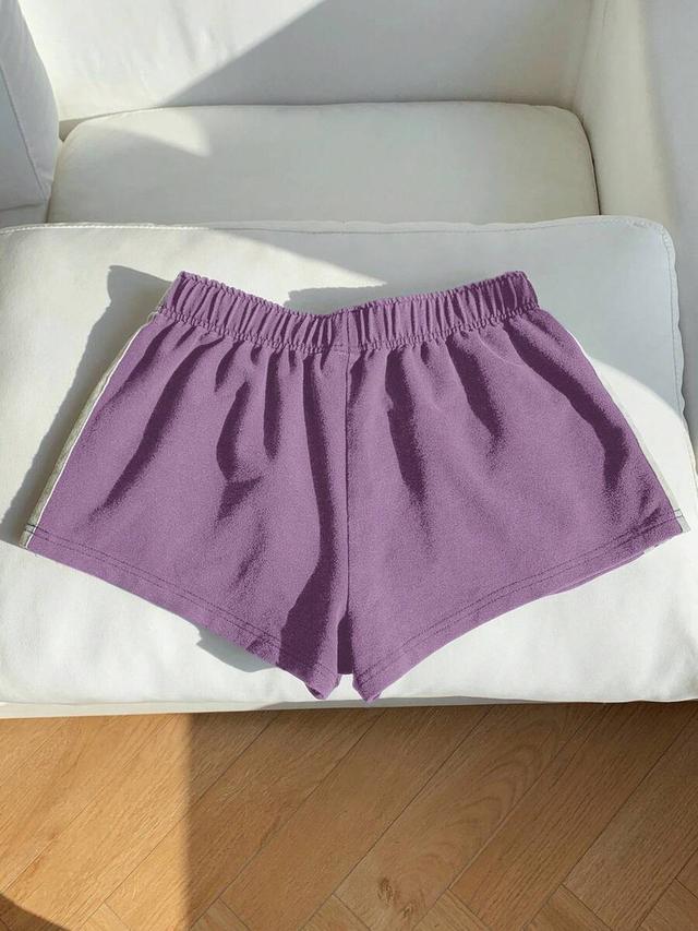 comfortcana lilac vintage washed knit sports shorts