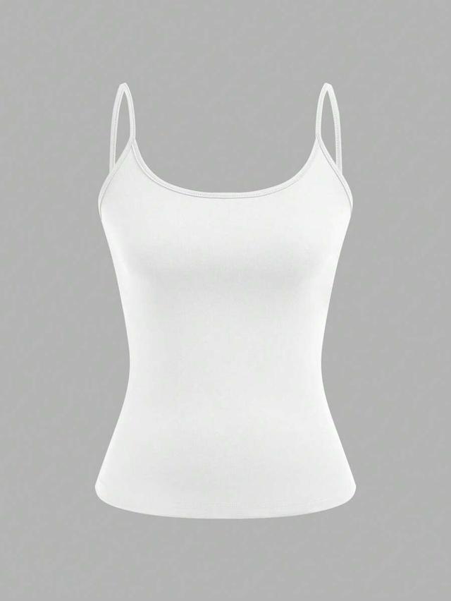 white minimalist casual cotton camisole tank top