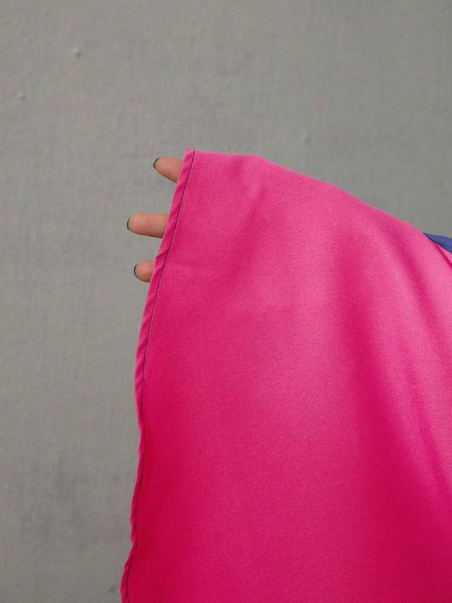 pink colorblock patchwork asymmetrical hem skirt