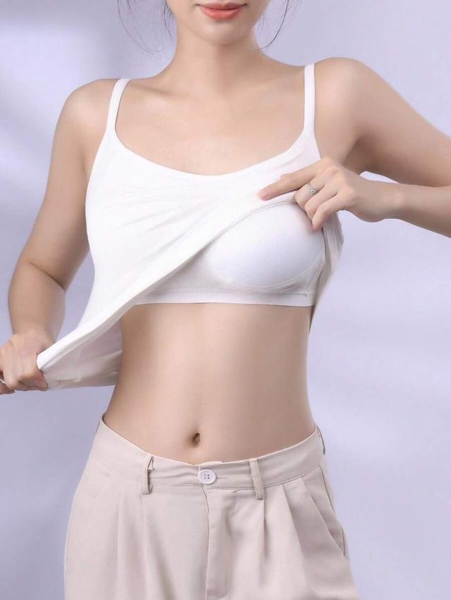 white qadelle anti-flashing integrated padded camisole