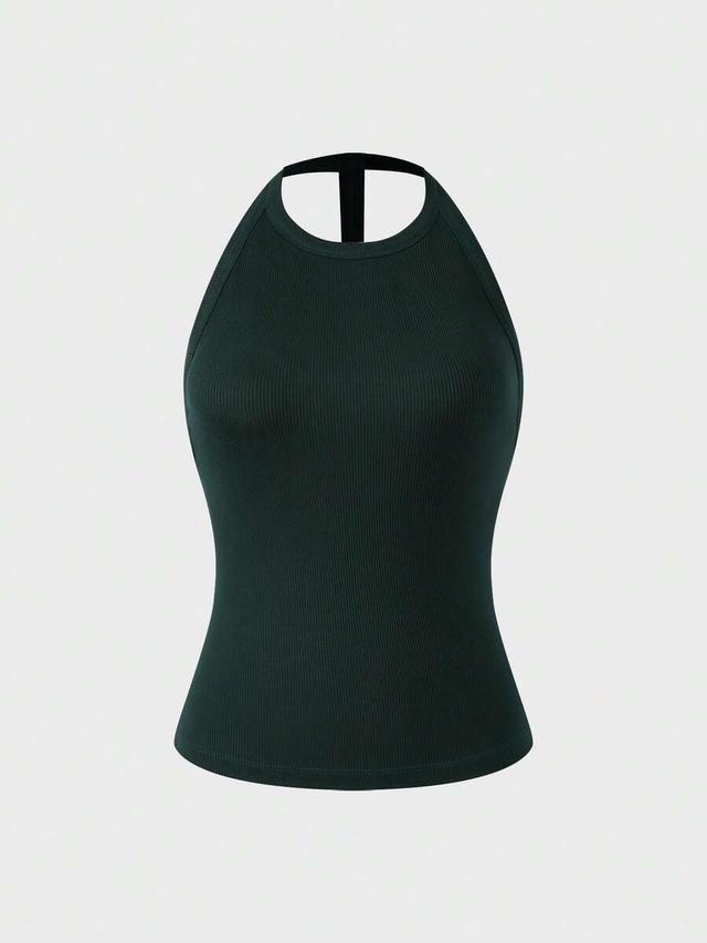 dark green backless racerback slimming camisole tank top