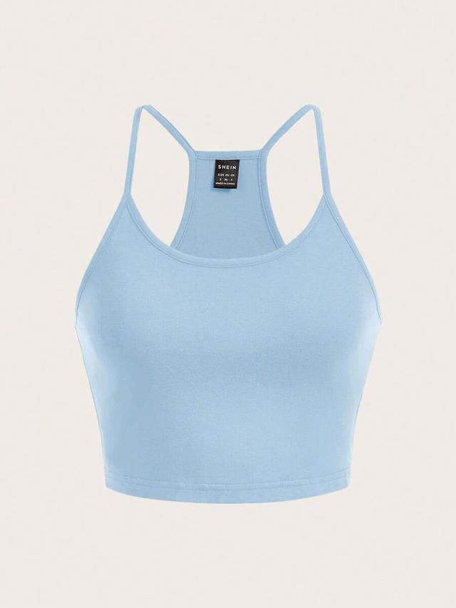 light blue minimalist spaghetti strap racerback camisole