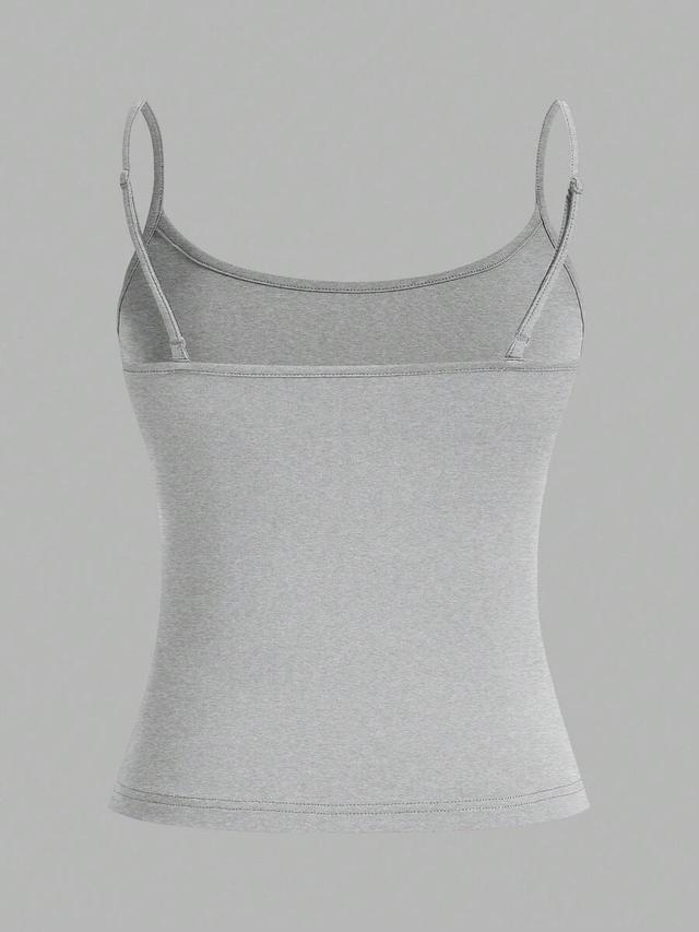 grey casual cropped camisole top in brown grey black