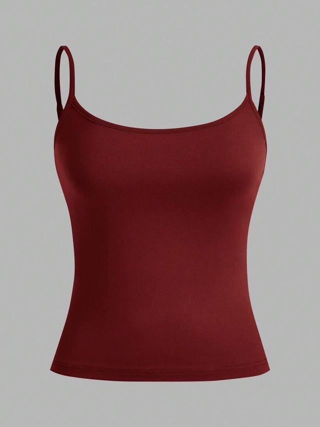burgundy fitted multicolor camisole crop top set