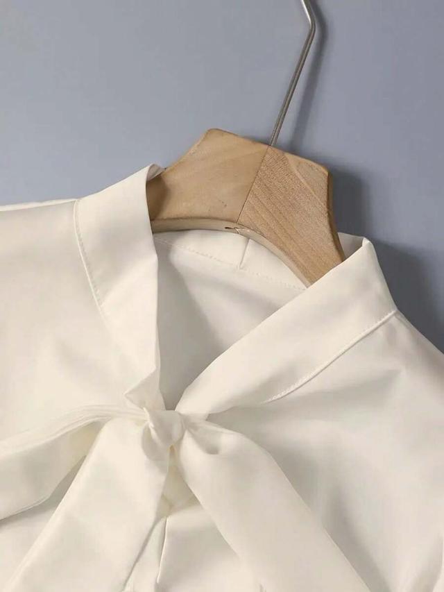 white women's elegant satin white long sleeve casual shirt