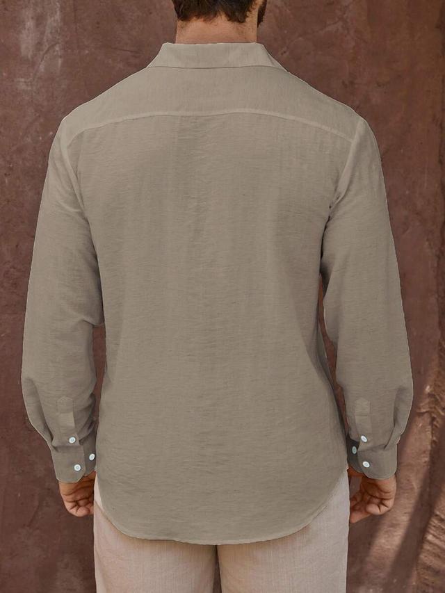 mocha brown plain regular long sleeve shirt