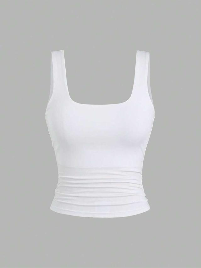 black casual camisole with side ruching