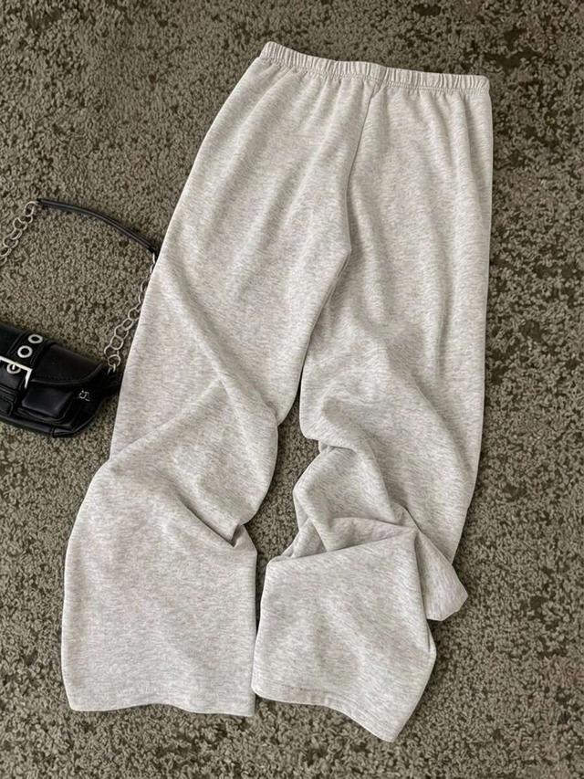 grey marl leopard print casual sweatpants