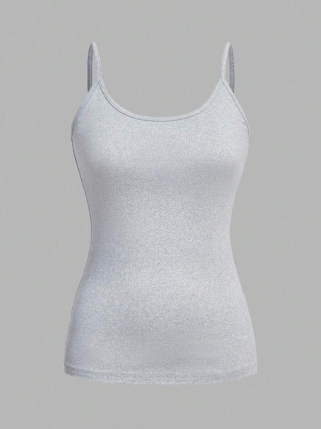 grey minimalist cotton blend camisole tank top