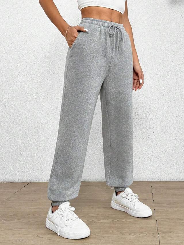 grey drawstring waist sweatpants