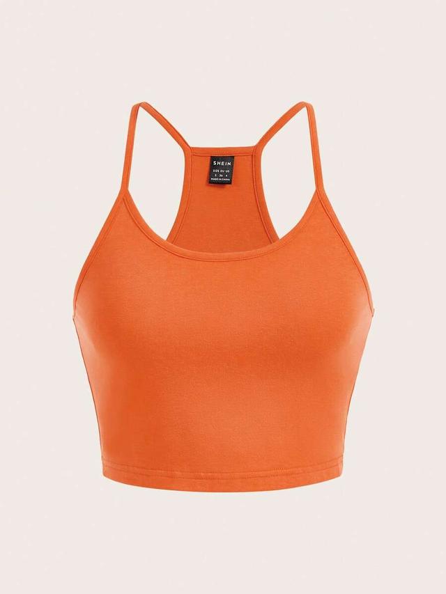 orange minimalist spaghetti strap racerback camisole