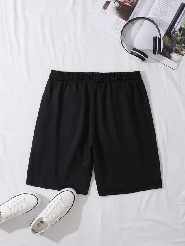 black women's casual logo print tee and shorts set