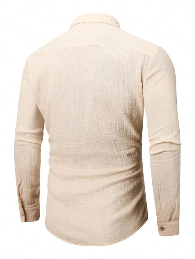 100% cotton men's solid color long sleeve shirt
