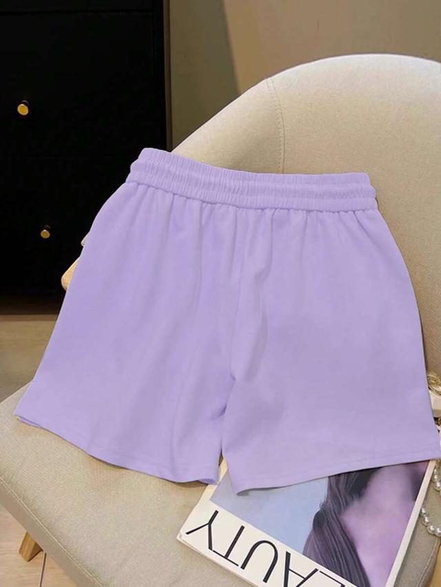 resyla women's casual lavender drawstring shorts