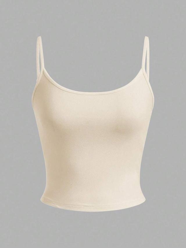 cream tight-fit casual camisole tank top