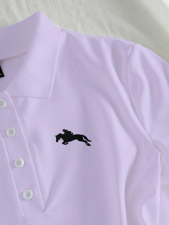 white polo neck short sleeve casual tennis dress