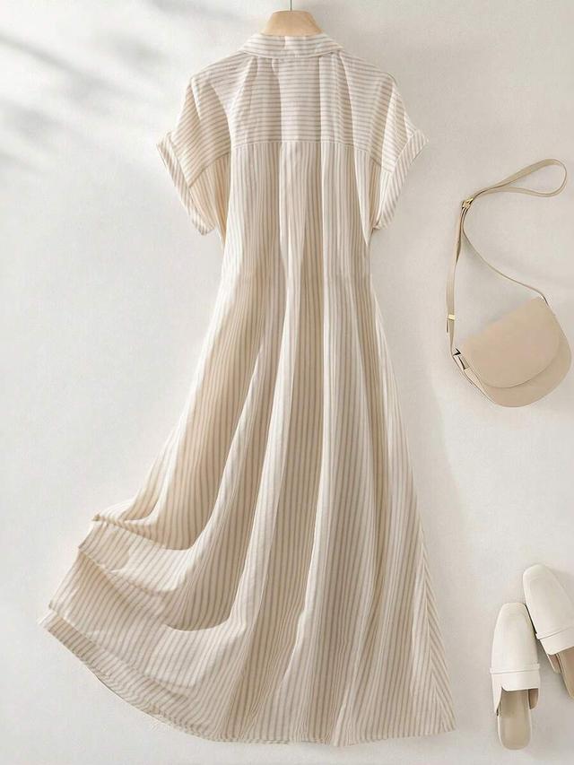 lightweight striped cotton short sleeve vintage summer dress