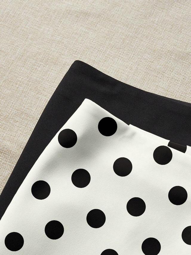 black polka dot print mini skirt set