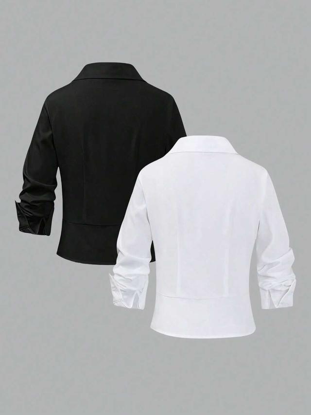 white long sleeve casual commuter shirt
