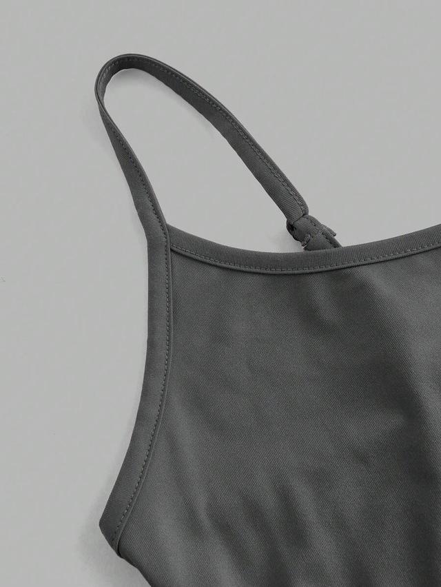 grey casual minimalist cami tank top