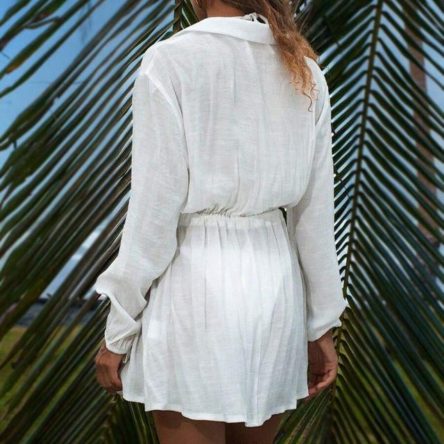white blend button-down shirt dress