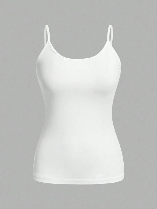 white simple slim fit cami top