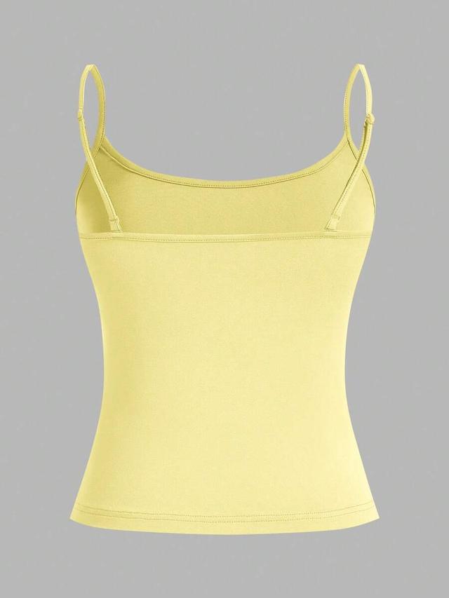 yellow simple cotton camisole tank top set