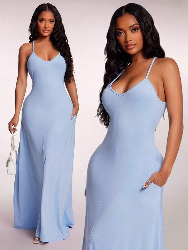 royal blue spaghetti strap maxi dress