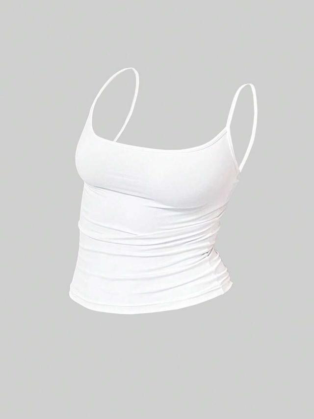 white mystaura women's solid color minimalist camisole