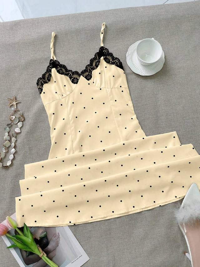 pale yellow elegant romantic satin polka dot maxi dress
