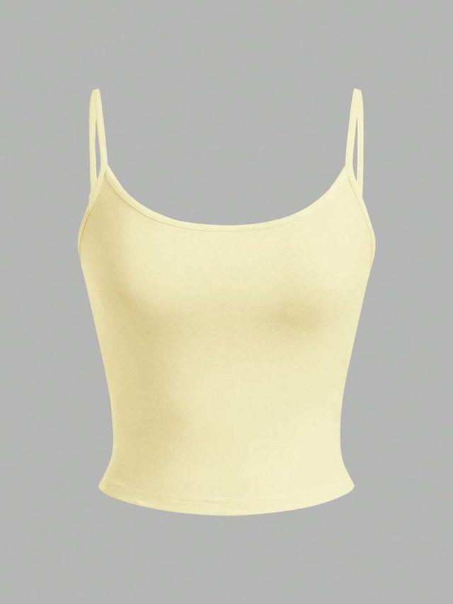 yellow cotton cropped tank top set
