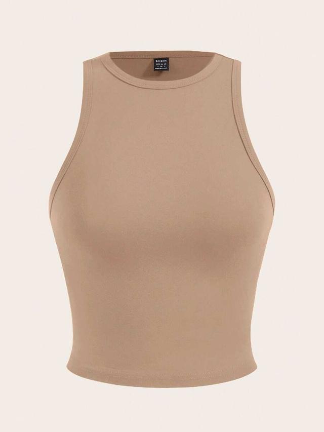 beige cropped tight camisole