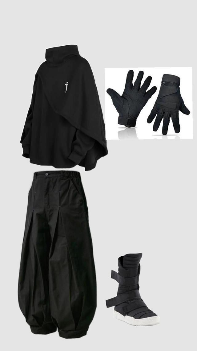 black oversized hooded cape sweatshirt