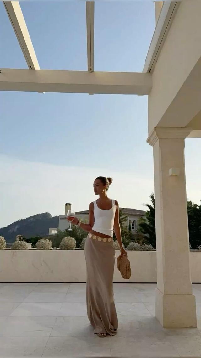 Long Flowing Neutral Skirt