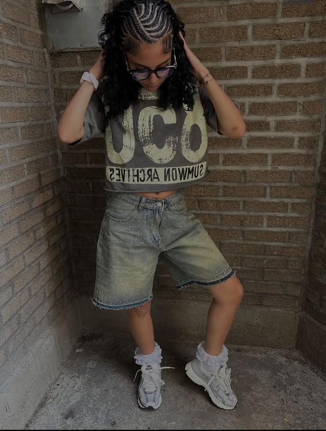 Light Wash Distressed Denim Shorts