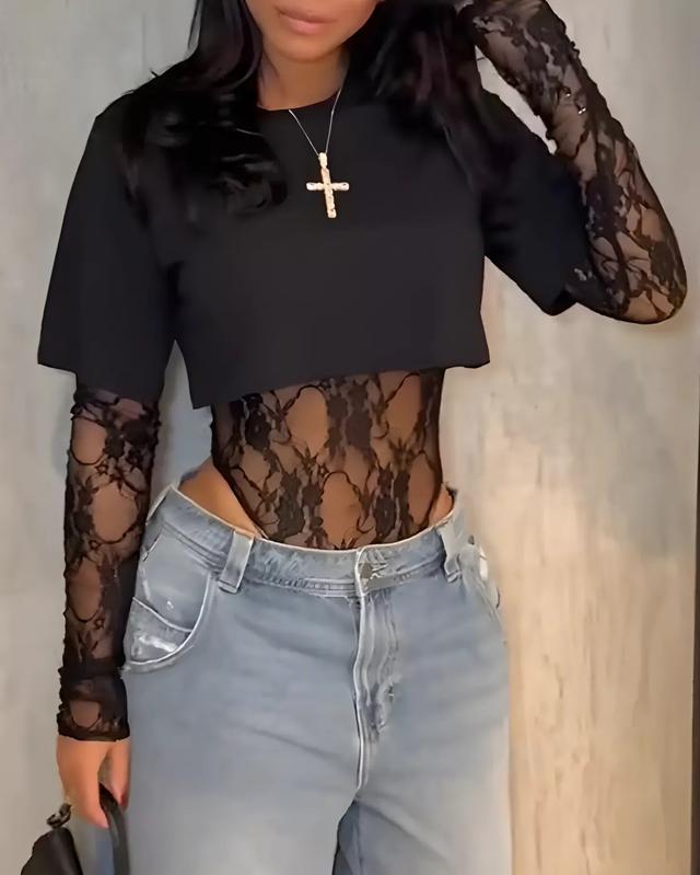 Black Cropped Boxy Top