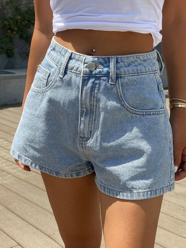 Light Wash High Waisted Denim Shorts