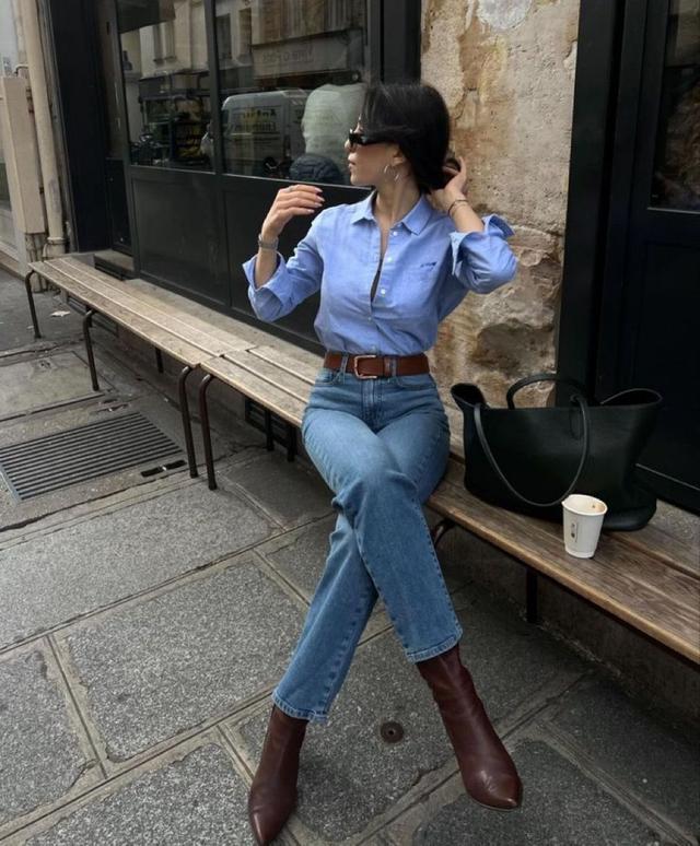 Light Wash Denim Straight Leg Jeans