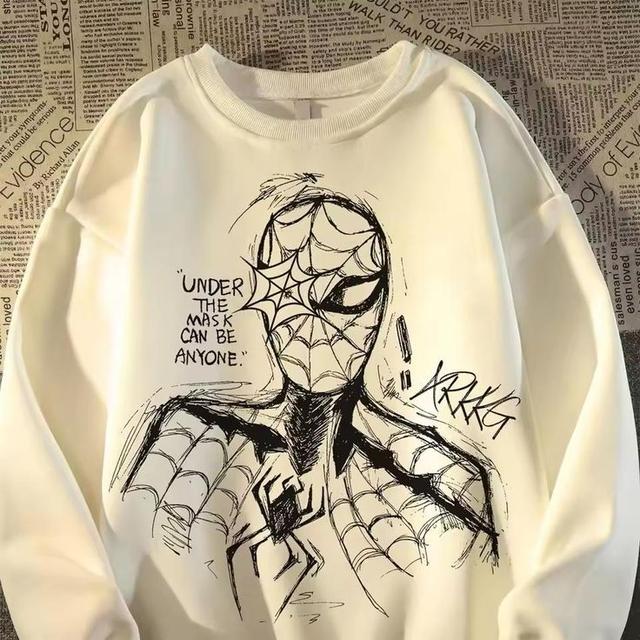 white graphic print oversized cotton sweatshirt