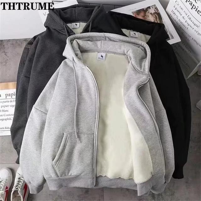 grey fleece lined zip up hoodie