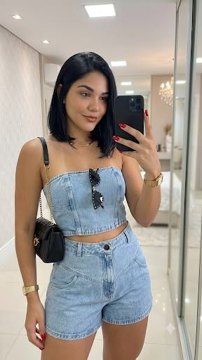 Denim Short Sets for women