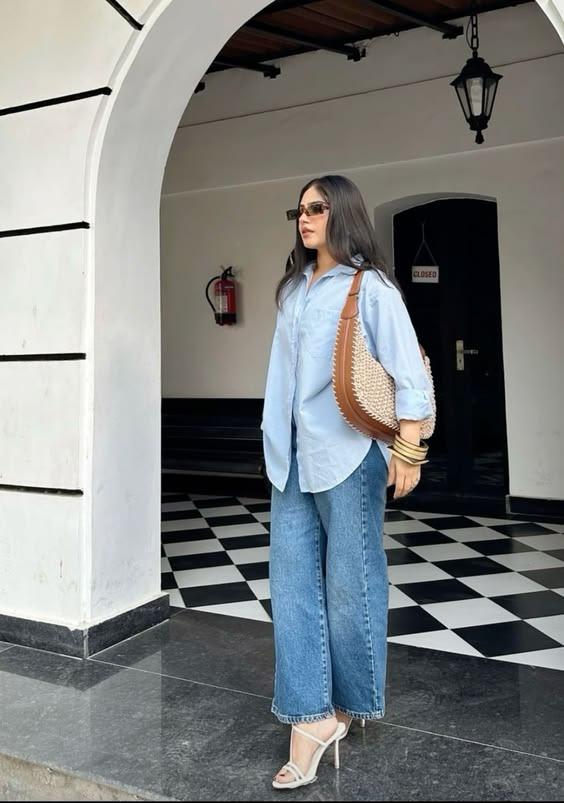 Light Blue Cotton Button Down Shirt