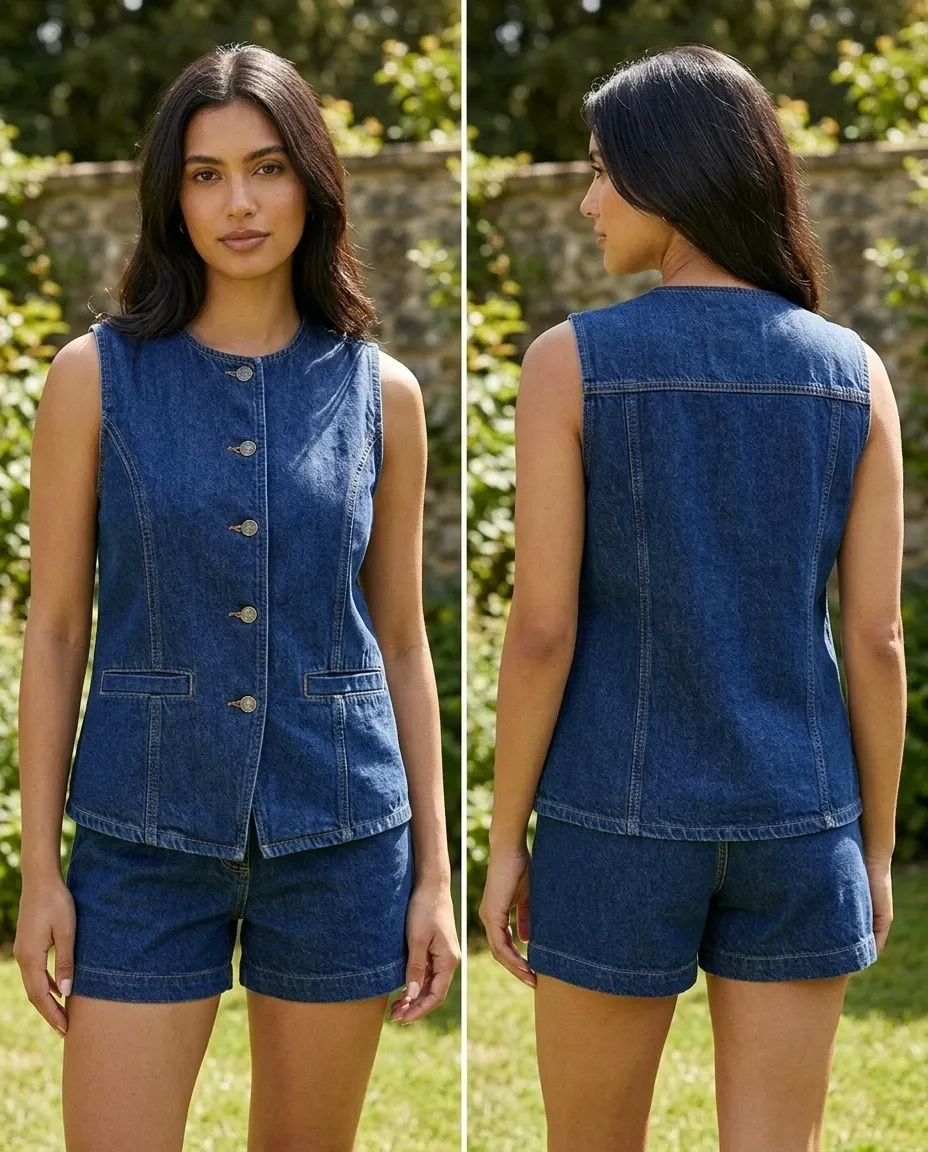 Denim Vest Sets for women