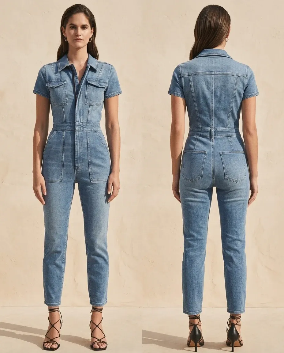 Utility Denim Jumpsuits for women