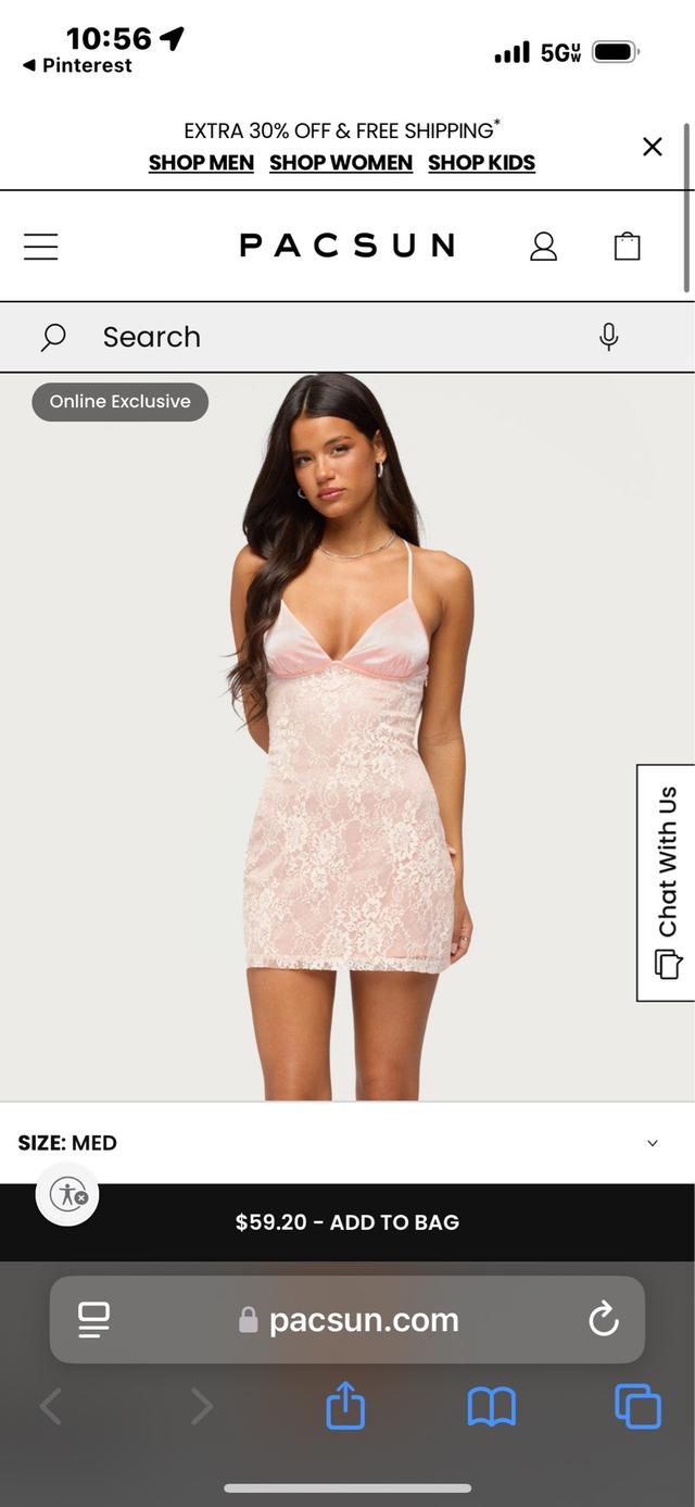 pale pink satin and lace camisole mini dress