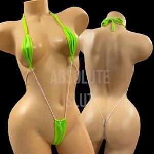 neon green minimalist micro bikini swimsuit