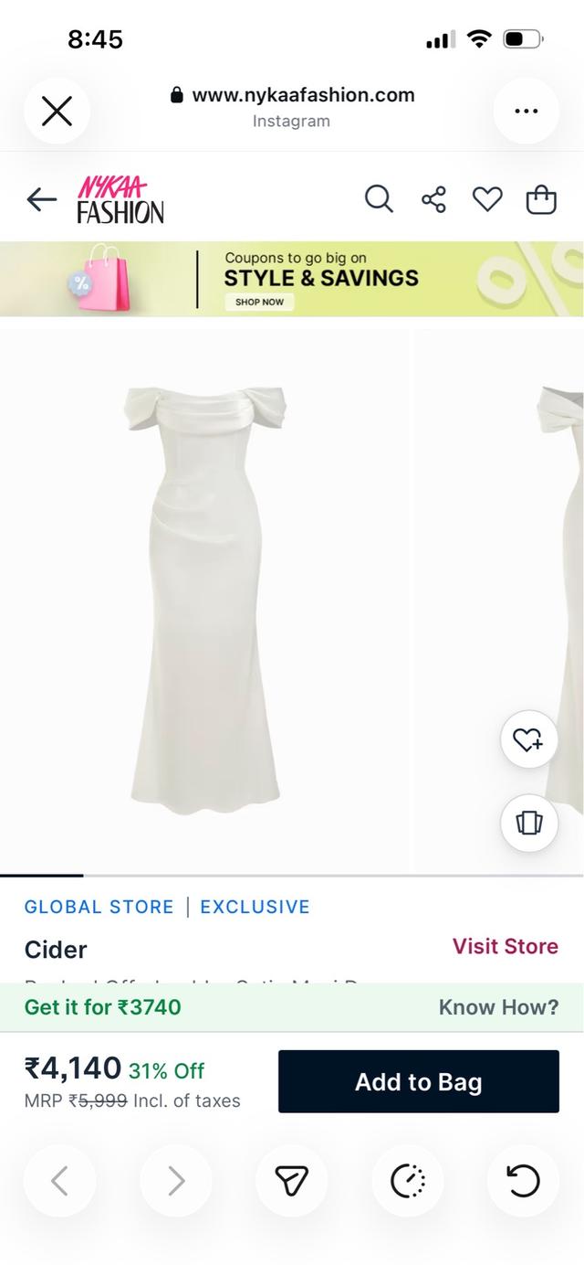 white off-shoulder satin draped column evening dress