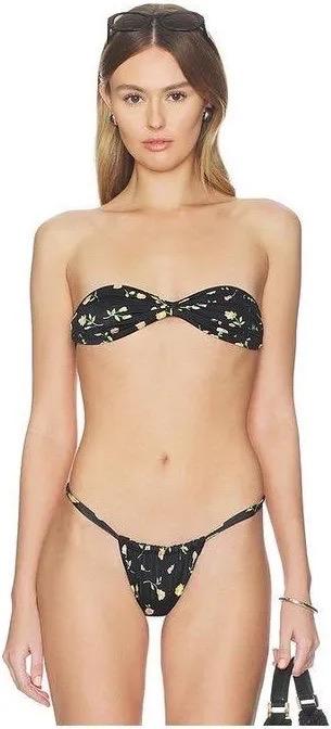 floral print black bikini set